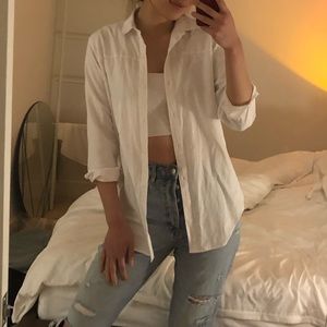 Zara white button down shirt